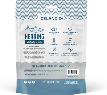 Show full view: Icelandic+ Herring Whole Fish Dehydrated Cat Treats, 1-oz bag slide 5 of 6