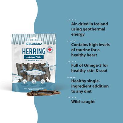 Show full view: Icelandic+ Herring Whole Fish Dehydrated Cat Treats, 1-oz bag slide 3 of 6