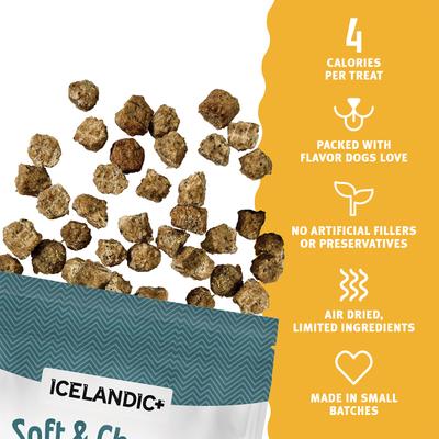 Show full view: Icelandic+ Chicken & Blackberry Bites Soft & Chewy Dog Treats, 2.8-oz bag slide 4 of 8