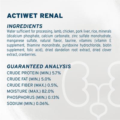 Show full view: Forza10 Actiwet Renal Support Wet Cat Food, 3.5-oz, case of 12 slide 9 of 13