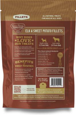 Show full view: Gaines Family Farmstead Elk & Sweet Potato Fillets Grain-Free Soft & Chewy Dog Treats, 6-oz pouch slide 7 of 7