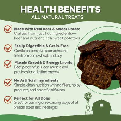 Show full view: Gaines Family Farmstead Beef & Sweet Potato Fillets High Protein Grain-Free Dog Treats, 8-oz bag slide 5 of 7