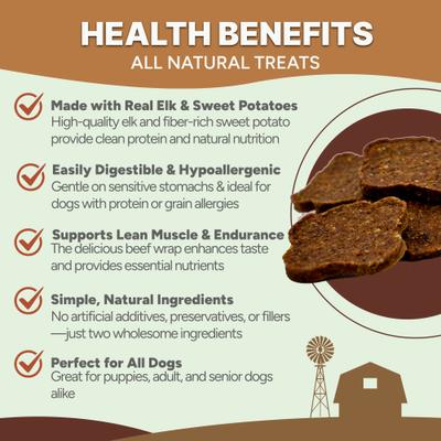 Show full view: Gaines Family Farmstead Elk & Sweet Potato Fillets Grain-Free Soft & Chewy Dog Treats, 6-oz pouch slide 5 of 7