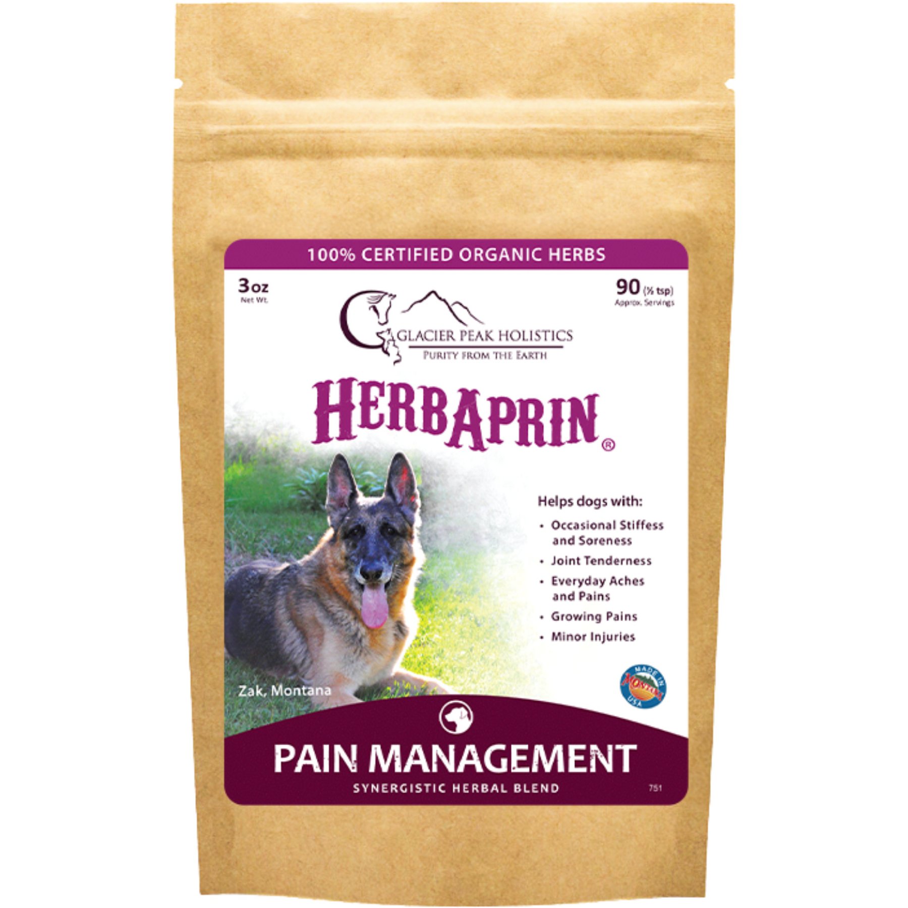 Glacier Peak Holistics Herbaprin Powder Joint Supplement for Dogs, 3-oz