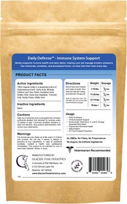 Show full view: Glacier Peak Holistics Daily Defense Powder Immune Supplement for Dogs & Cats, 3-oz slide 4 of 6