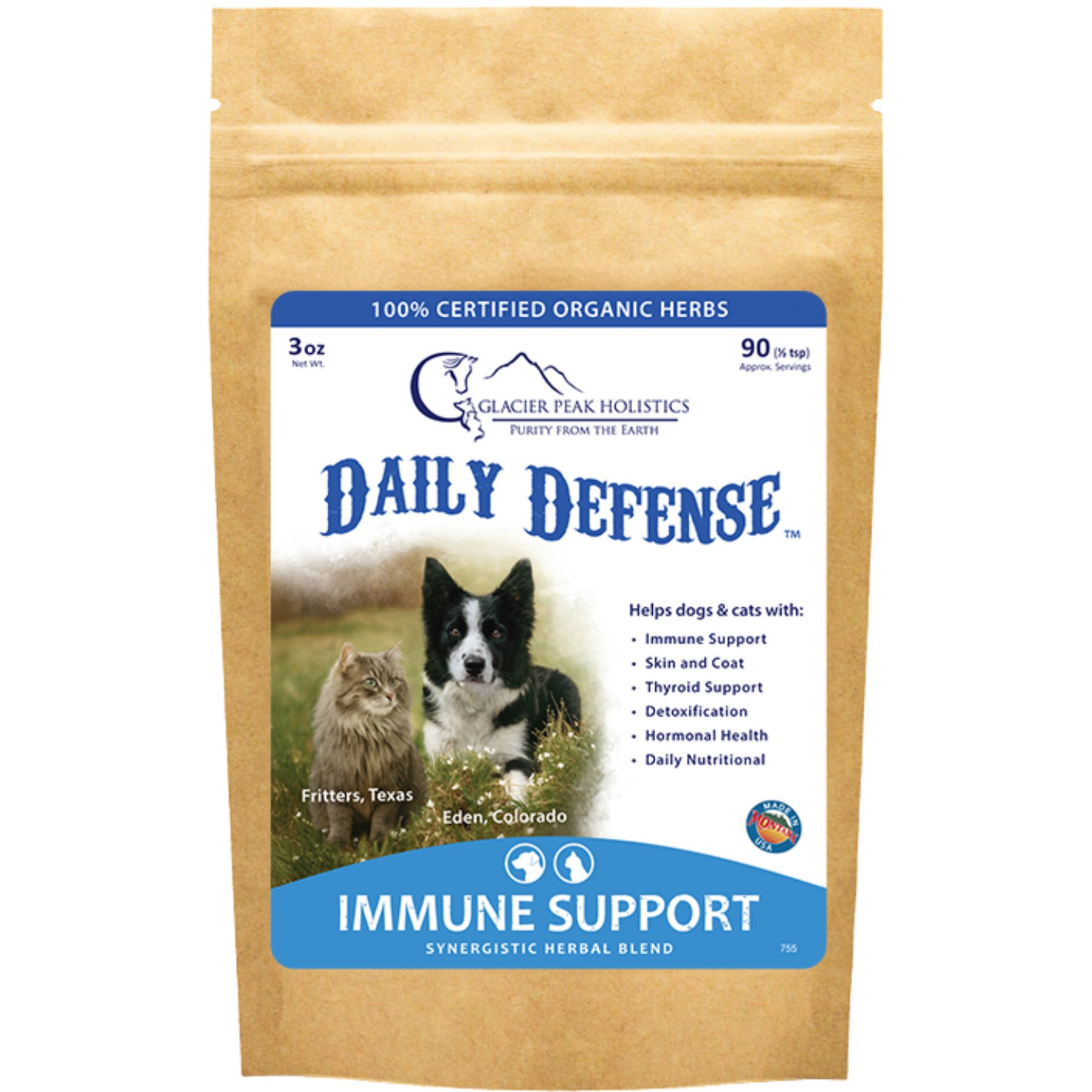 Glacier Peak Holistics Daily Defense Powder Immune Supplement for Dogs & Cats, 3-oz