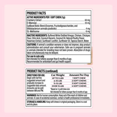 Show full view: WellJoy Chicken Flavored Soft Chew Urinary + GutBoost Supplement for Cats, 3.2-oz jar, 90 count slide 6 of 11