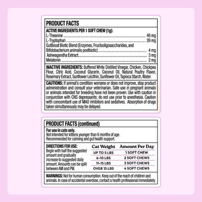 Show full view: WellJoy Chicken Flavored Soft Chew Calming + GutBoost Supplement for Cats, 3.2-oz jar, 90 count slide 6 of 11