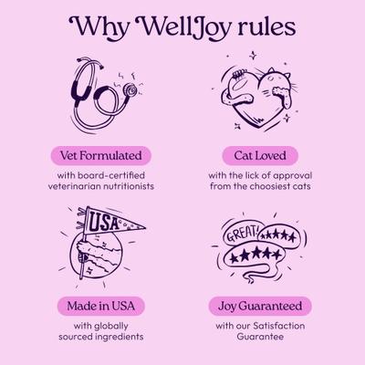 Show full view: WellJoy Chicken Flavored Soft Chew Calming + GutBoost Supplement for Cats, 3.2-oz jar, 90 count slide 7 of 11