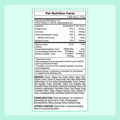 Show full view: WellJoy Chicken Flavored Cat Dental + GutBoost Treats, 3.2-oz pouch, 120 count slide 6 of 11