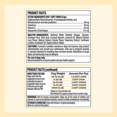 Show full view: WellJoy Chicken Flavored Soft Chew Immune + GutBoost Supplement for Dogs, 11.1-oz jar, 90 count slide 6 of 11