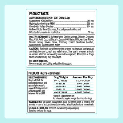 Show full view: WellJoy Chicken Flavored Soft Chew Joint + GutBoost Supplement for Dogs, 11.1-oz jar, 90 count slide 6 of 11