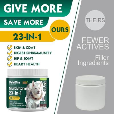 Show full view: PetriMins Advanced Multivitamin 23-in-1 Bacon Flavor Chew Supplement for Dogs, 90 count slide 6 of 8