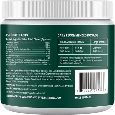 Show full view: PetriMins Advanced Allergy Immune Bacon Flavor Chew Supplement for Dogs, 90 count slide 8 of 8