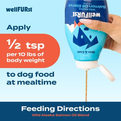 Show full view: WellFURst Wild Alaska Omega-3 Salmon Oil Skin & Coat Health Supplement for Dogs, 8-fl oz bottle slide 7 of 9