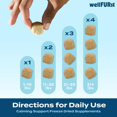 Show full view: WellFURst Freeze-Dried Calming Support Supplement Made with Wild Alaska Pollock for Dogs, 2.1-oz bag slide 7 of 10