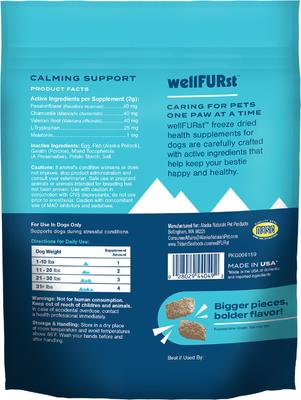 Show full view: WellFURst Freeze-Dried Calming Support Supplement Made with Wild Alaska Pollock for Dogs, 2.1-oz bag slide 3 of 10