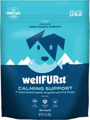 WellFURst Freeze-Dried Calming Support Supplement Made with Wild Alaska Pollock for Dogs, 2.1-oz bag