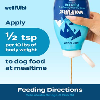 Show full view: WellFURst Wild Alaska Omega-3 Fish Oil Skin & Coat Health Supplement for Dogs, 18-fl oz bottle slide 7 of 9