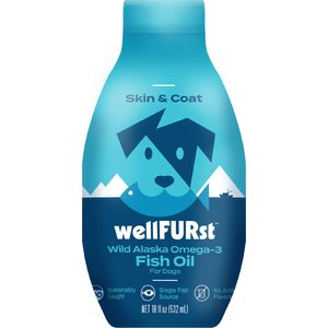 WellFURst Wild Alaska Omega-3 Fish Oil Skin & Coat Health Supplement for Dogs, 18-fl oz bottle