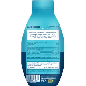 WellFURst Wild Alaska Omega-3 Fish Oil Skin & Coat Health Supplement for Dogs, 18-fl oz bottle