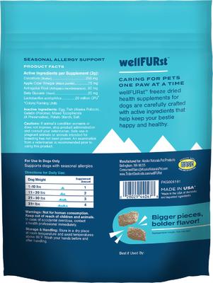 Show full view: WellFURst Freeze-Dried Seasonal Allergy Support Supplement Made with Wild Alaska Pollock for Dogs, 2.1-oz bag slide 3 of 9