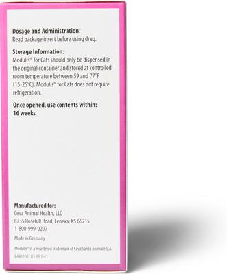 Show full view: Modulis for Cats (cyclosporine oral solution) USP MODIFIED, 100mg/mL, 15mL slide 5 of 5