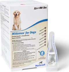 Midamox Topical Solution for Dogs, 55.1-88 lbs, (Blue Box), 6 Doses (6-mos. supply)