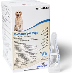Midamox Topical Solution for Dogs, 55.1-88 lbs, (Blue Box), 6 Doses (6-mos. supply)