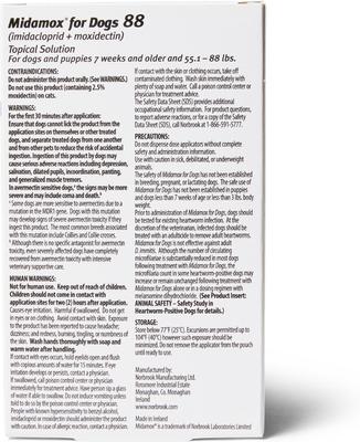 Show full view: Midamox Topical Solution for Dogs, 55.1-88 lbs, (Blue Box), 6 Doses (6-mos. supply) slide 2 of 6