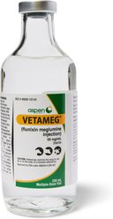 Vetameg (flunixin meglumine) Injectable for Horses & Livestock, 50mg/mL, 250-mL vial slide 1 of 2