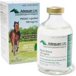 Adequan Equine i.m. (polysulfated glycosaminoglycan) Injectable for Horses, 100mg/mL, 50-mL vial