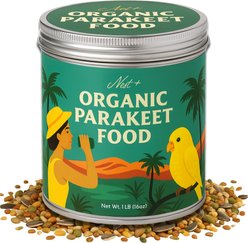 Nest Plus Premium Non-GMO & Organic Seed & Grain Blend Parakeet & Budgie Food, 1-lb reusable tin slide 1 of 5