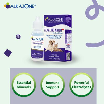 Show full view: Alkazone Alkaline Water Drops Supplement for Dogs & Cats, 1.25-fl oz bottle slide 4 of 8