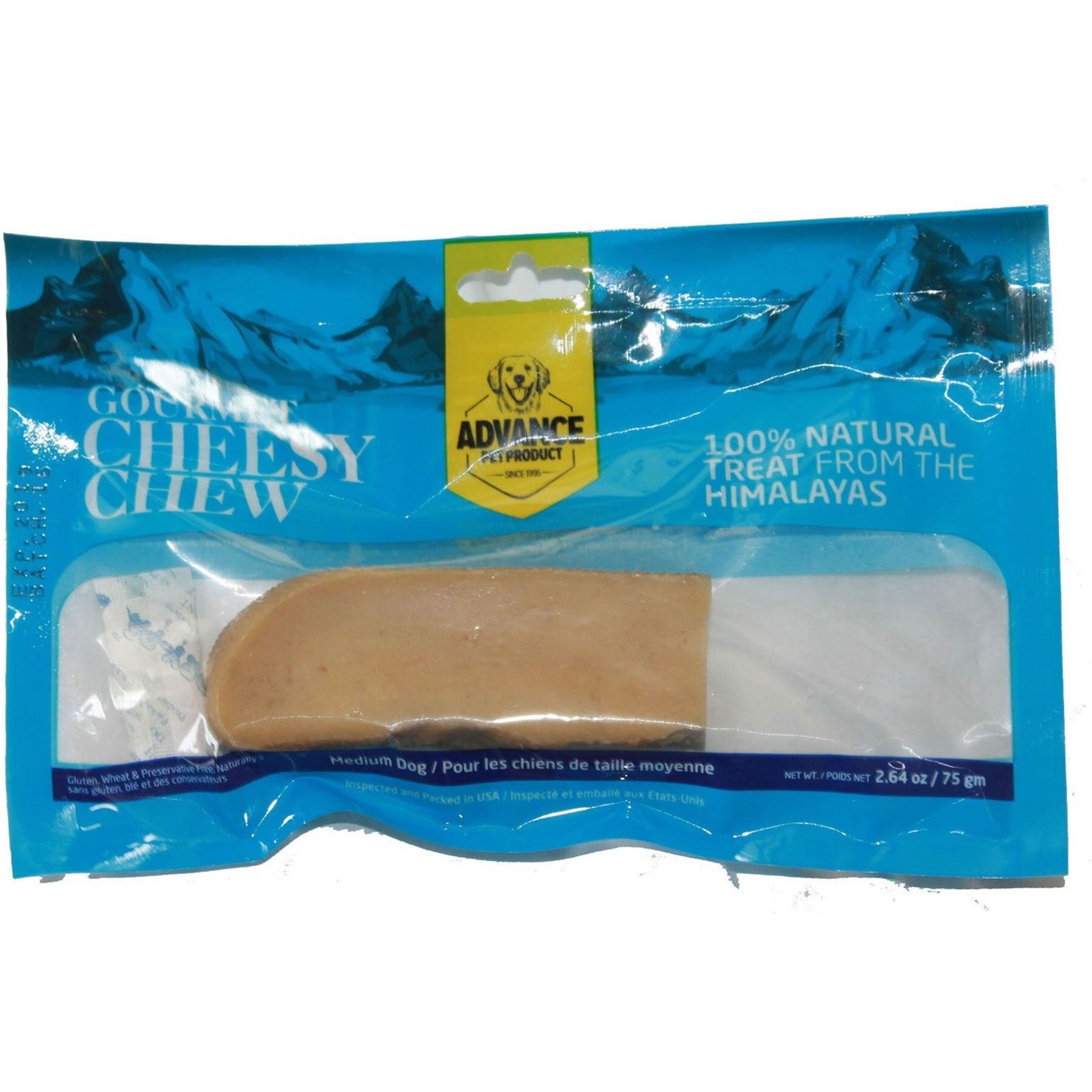 Advance Pet Product Gourmet Cheesy Himalayan Dog Chew, Medium: 2.64-oz pouch