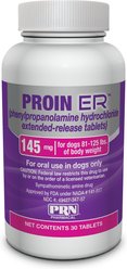 Proin ER PROIN ER (phenylpropanolamine hydrochloride extended-release tablets) for Dogs, 145-mg, 30 tabl...