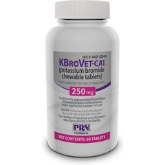 KBroVet-CA1 (potassium bromide) Chewable Tablets for Dogs, 250-mg, 60 tablets