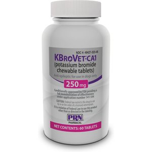 KBroVet-CA1 (potassium bromide) Chewable Tablets for Dogs, 250-mg, 60 tablets