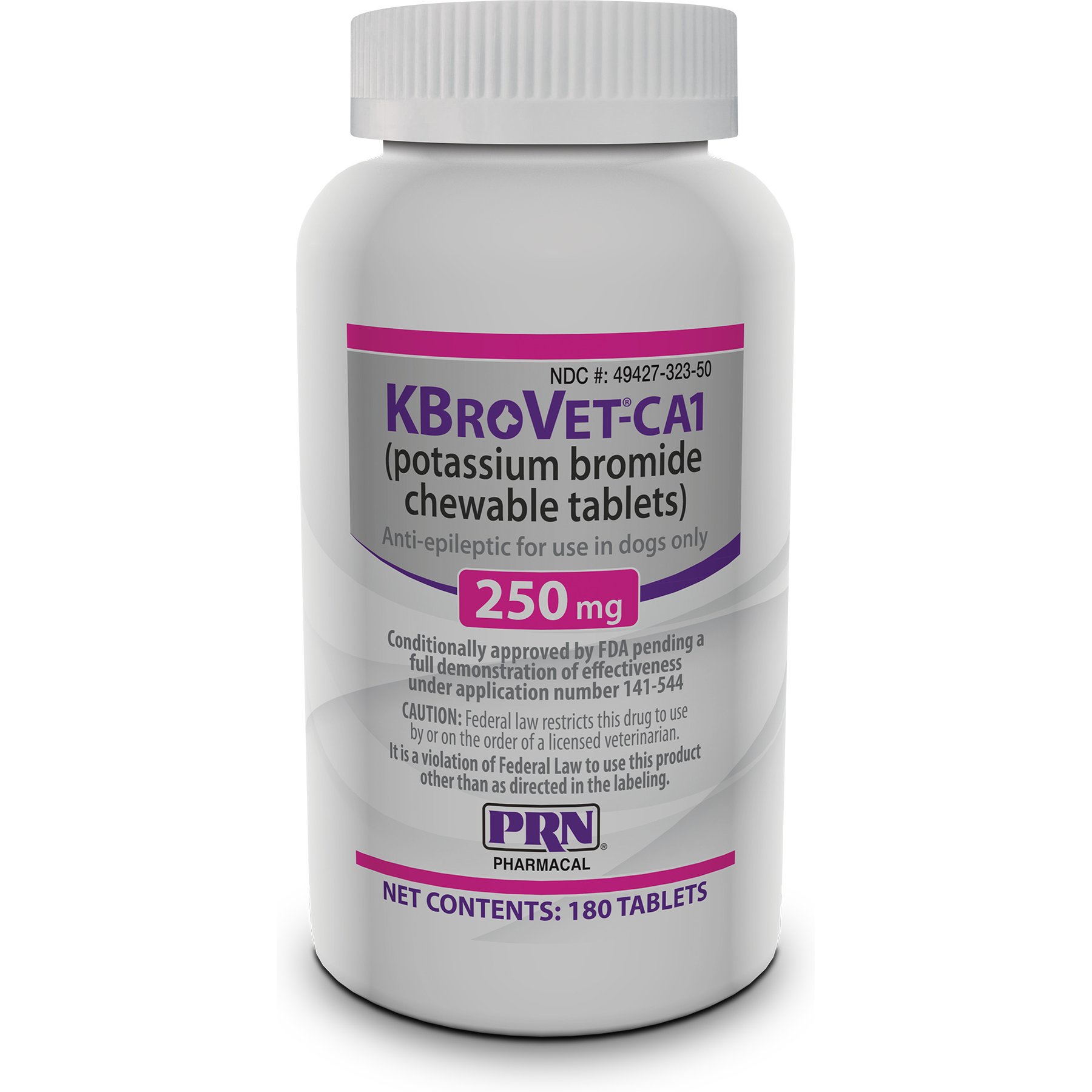 KBroVet-CA1 (potassium bromide) Chewable Tablets for Dogs, 250-mg, 120 Tablets
