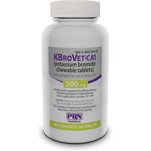 KBroVet-CA1 (potassium bromide) Chewable Tablets for Dogs, 500-mg, 60 tablets