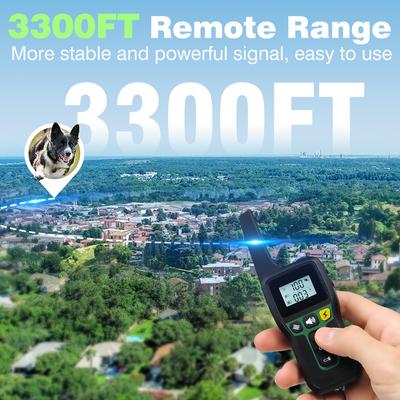 Show full view: PaiPaitek 2 in 1 Waterproof Remote & Automatic Bark Control Dog Training Collar, Green slide 2 of 7