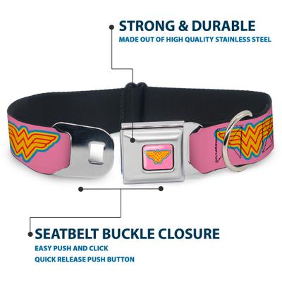 Show full view: Buckle-Down DC Comics Wonder Woman Logo Dog Collar, Small: 13 to 17-in neck, 1.5-in wide slide 4 of 8