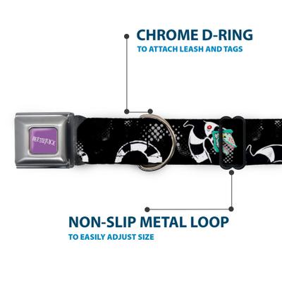 Show full view: Buckle-Down Warner Bros. Horror Movies Beetlejuice Sandworm Healftone Dog Collar, Large: 15 to 24-in neck, 1-in wide slide 5 of 8