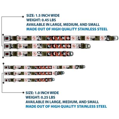 Show full view: Buckle-Down Warner Bros. Horror Movies Gremlins Gizmo Poses Dog Collar, Medium: 11 to 16.5-in neck, 1-in wide slide 4 of 9