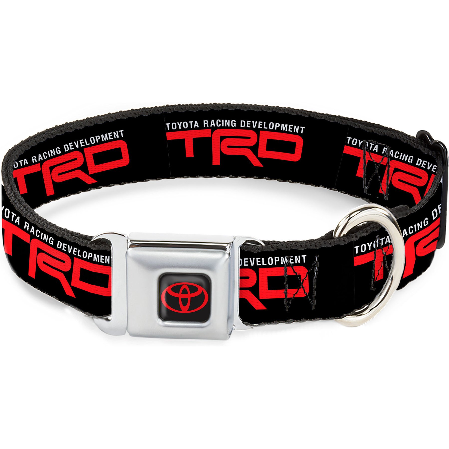 Buckle-Down Toyota Racing Development Logo Dog Collar, Black/White/Red, Small: 9.5 to 13-in neck, 1-in wide