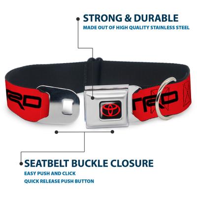 Show full view: Buckle-Down Toyota Racing Development Logo Dog Collar, Red/Black, Large: 15 to 24-in neck, 1-in wide slide 5 of 9