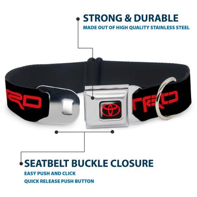 Show full view: Buckle-Down Toyota Racing Development Logo Dog Collar, Black/Red, Large: 15 to 24-in neck, 1-in wide slide 4 of 8