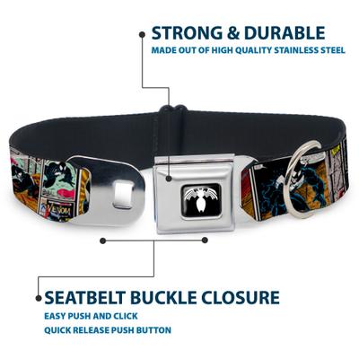 Show full view: Buckle-Down Marvel Comics Venom Comic Book Panels Dog Collar, Large: 15 to 24-in neck, 1-in wide slide 4 of 8