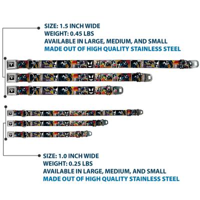 Show full view: Buckle-Down Marvel Comics Venom Comic Book Panels Dog Collar, Large: 15 to 24-in neck, 1-in wide slide 3 of 8