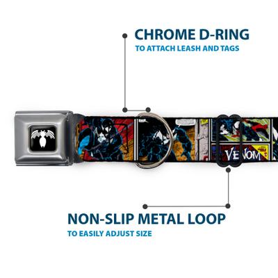 Show full view: Buckle-Down Marvel Comics Venom Comic Book Panels Dog Collar, Large: 15 to 24-in neck, 1-in wide slide 5 of 8